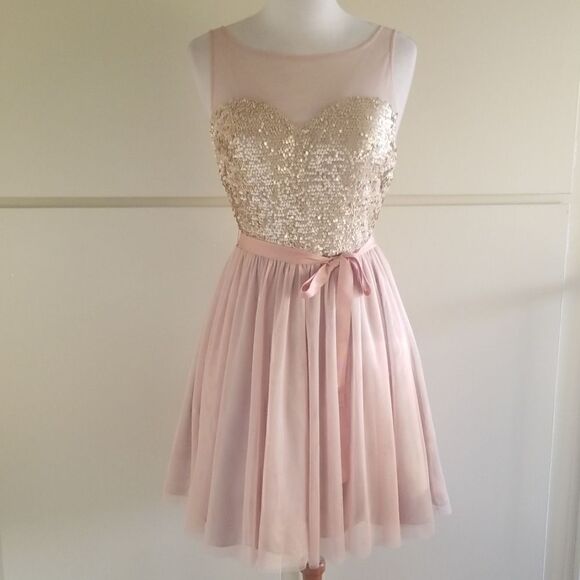 Adriana Papell Nude Cocktail Dress,  sz 8, NWT - Picture 1 of 8